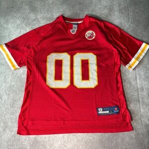 NFL Equipment Kansas City Chiefs Jersey Red Mesh Number 00 Mens Large AFL Patch